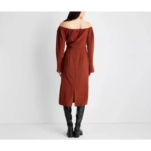 Women's Off the Shoulder Long Sleeve Midi Dress - Future Collective with Reese 2 - Picture 2 of 3